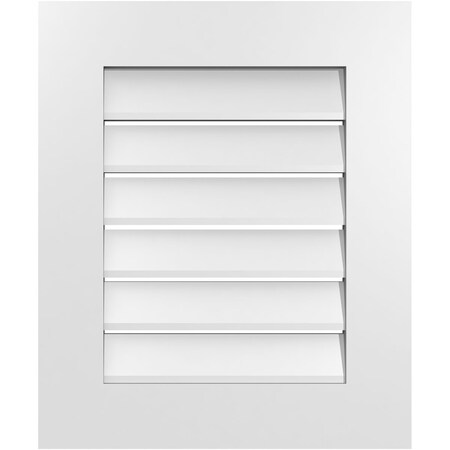 Ekena Millwork Vertical Surface Mount PVC Gable Vent: Functional, w/ 3-1/2"W x 1"P Standard Frame, 20"W x 24"H GVPVE20X2401SF